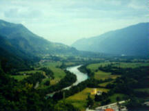 Soca Valley seen from Kobarid -
 click to get the bigger picture