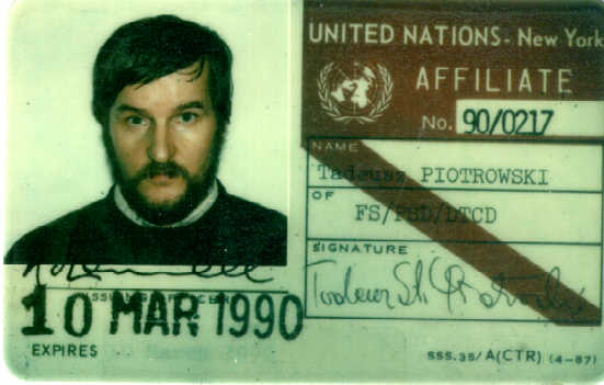  UN I.D. of Tadeusz St. Piotrowski